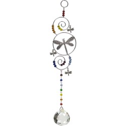 Dragonfly Wire Hanging Crystal Prism Suncatcher