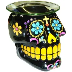 Black Sugar Skull Oil Burner