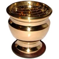 Brass Screen Top Urn Incense Burner