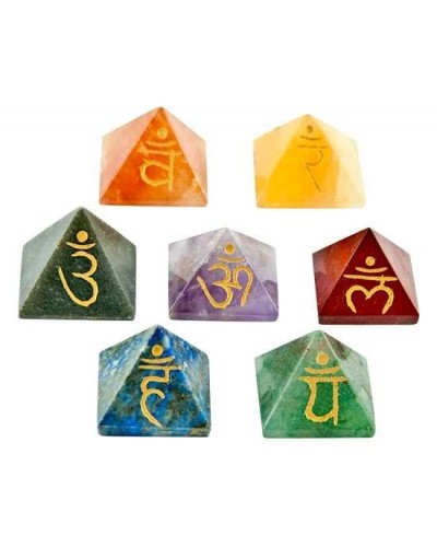 7 Chakra Gemstone Pyramid Set
