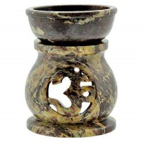 Om Carved Soapstone Oil Burner