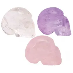 Small Crystal Skulls in 4 Gemstones