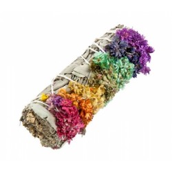 Chakra Mullein Flower and White Sage Smudge Stick