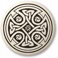 Celtic Cross Round Porcelain Necklace