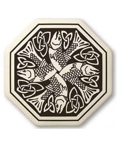 Fish Celtic Porcelain Octagonal Necklace