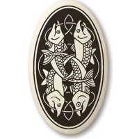 Fish Celtic Porcelain Oval Necklace