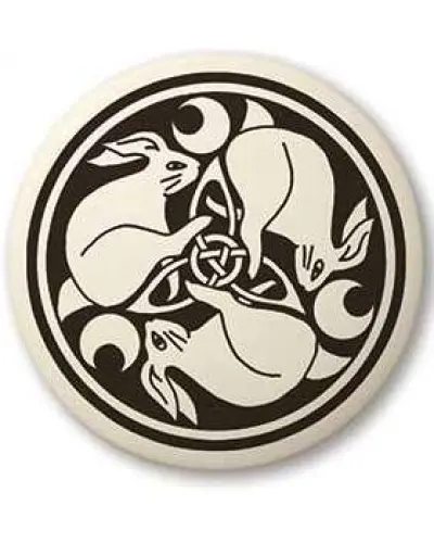 Hare Celtic Rabbit Porcelain Round Necklace