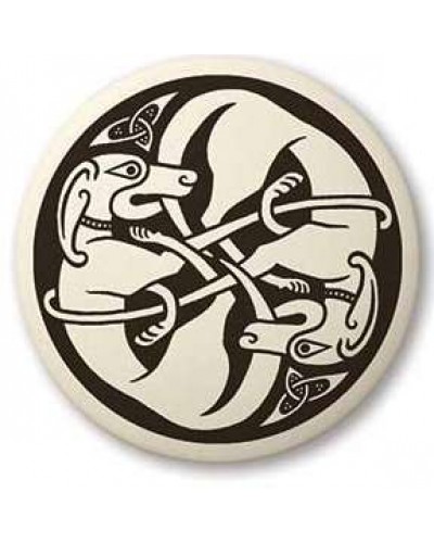 Celtic Dog Round Porcelain Necklace