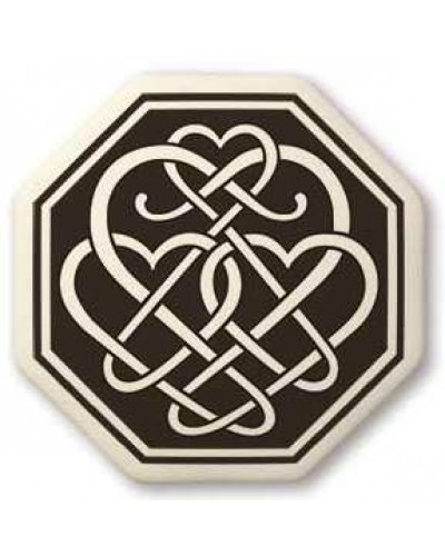 Celtic Heart Octagon Porcelain Necklace