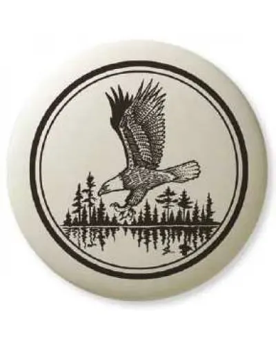 Bald Eagle Soaring Pathfinder Totem Porcelain Necklace