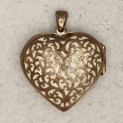 Heart 2 Sided Bronze Locket Necklace