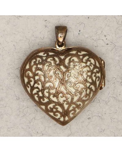 Heart 2 Sided Bronze Locket Necklace