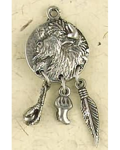 Buffalo Animal Spirit Pewter Necklace