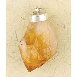 Citrine Natural Crystal Capped Necklace