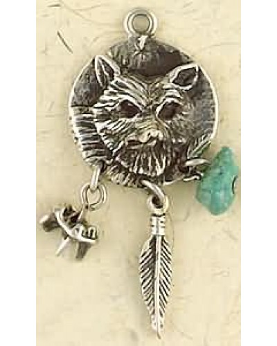 Coyote Animal Spirit Pewter Necklace