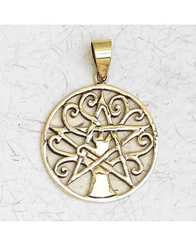 Pentacle Tree of Life Bronze Necklace
