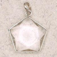 Clear Quartz 5 Point Prisma Star Pendant