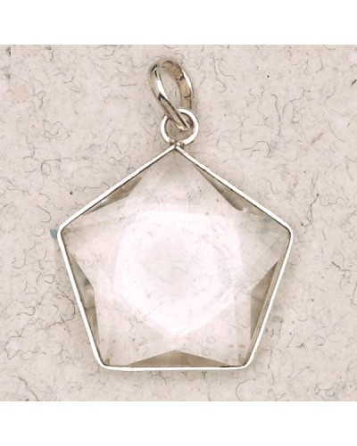 Clear Quartz 5 Point Prisma Star Pendant