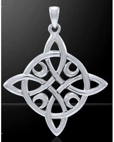 Quaternary Celtic Cross Silver Pendant