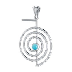 Cho Ku Ray Reiki Silver Pendant with Turquoise Gem