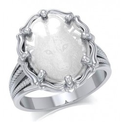 Wolf Natural Clear Quartz Ring