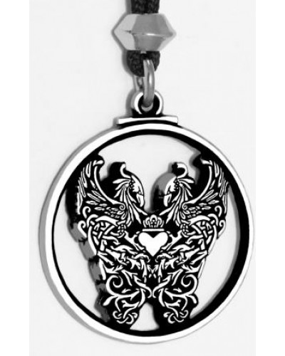 Double Phoenix Pewter Pendant