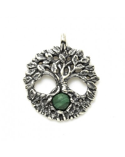 Celtic Tree of Life Sterling Silver Pendant with Gemstone