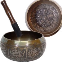 Dhyani Buddhas Large 6 Inch Embossed Singing Bowl