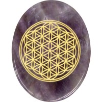 Amethyst Flower of Life Worry Stone Amethyst Flower of Life Worry Stone