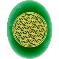 Green Aventurine Flower of Life Worry Stone