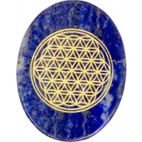 Lapis Lazuli Flower of Life Worry Stone