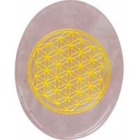 Rose Quartz Flower of Life Worry Stone