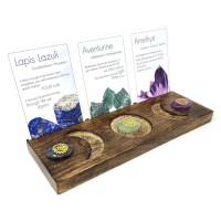 Triple Moon Wood Tarot Card Holder Stand