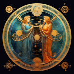 Gemini the Twins Zodiac Sign Low Profile Canvas Art