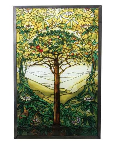 Tiffany Tree of Life Art Glass Window Reproduction