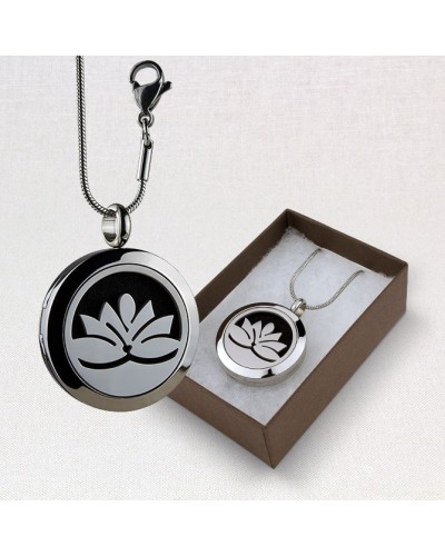 Lotus Aromatherapy Locket Necklace