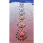 7 Chakra Stones Large Leather Blank Journal - 18 Inches