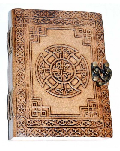 Celtic Cross Leather Blank 7 Inch Journal with Latch