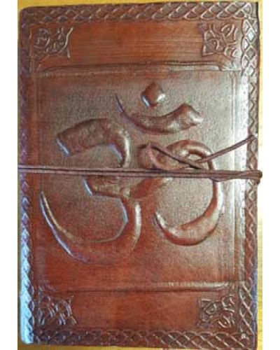 Om Embossed Leather 7 Inch Journal