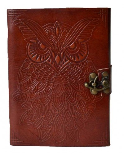 Owl Leather 7 Inch Blank Book with Latch