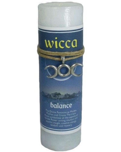 Wicca Balance Spell Candle with Amulet Pendant