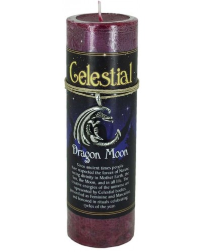 Dragon Moon Celestial Spell Candle with Amulet Pendant