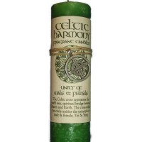 Celtic Harmony Male Female Unity Candle with Pendant