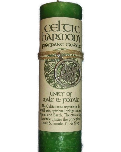 Celtic Harmony Male Female Unity Candle with Pendant