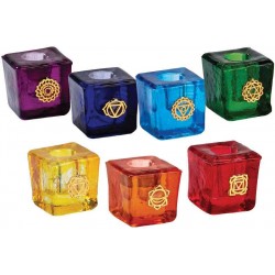 Chakra Glass Mini Candle Holder Set
