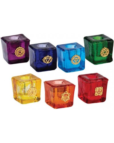 Chakra Glass Mini Candle Holder Set