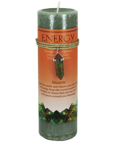 Energy Crystal Candle with Unakite Pendant