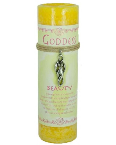 Goddess Beauty Spell Candle with Amulet Pendant