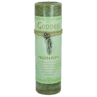 Goddess Prosperity Spell Candle with Amulet Pendant