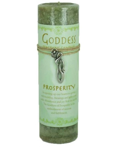 Goddess Prosperity Spell Candle with Amulet Pendant